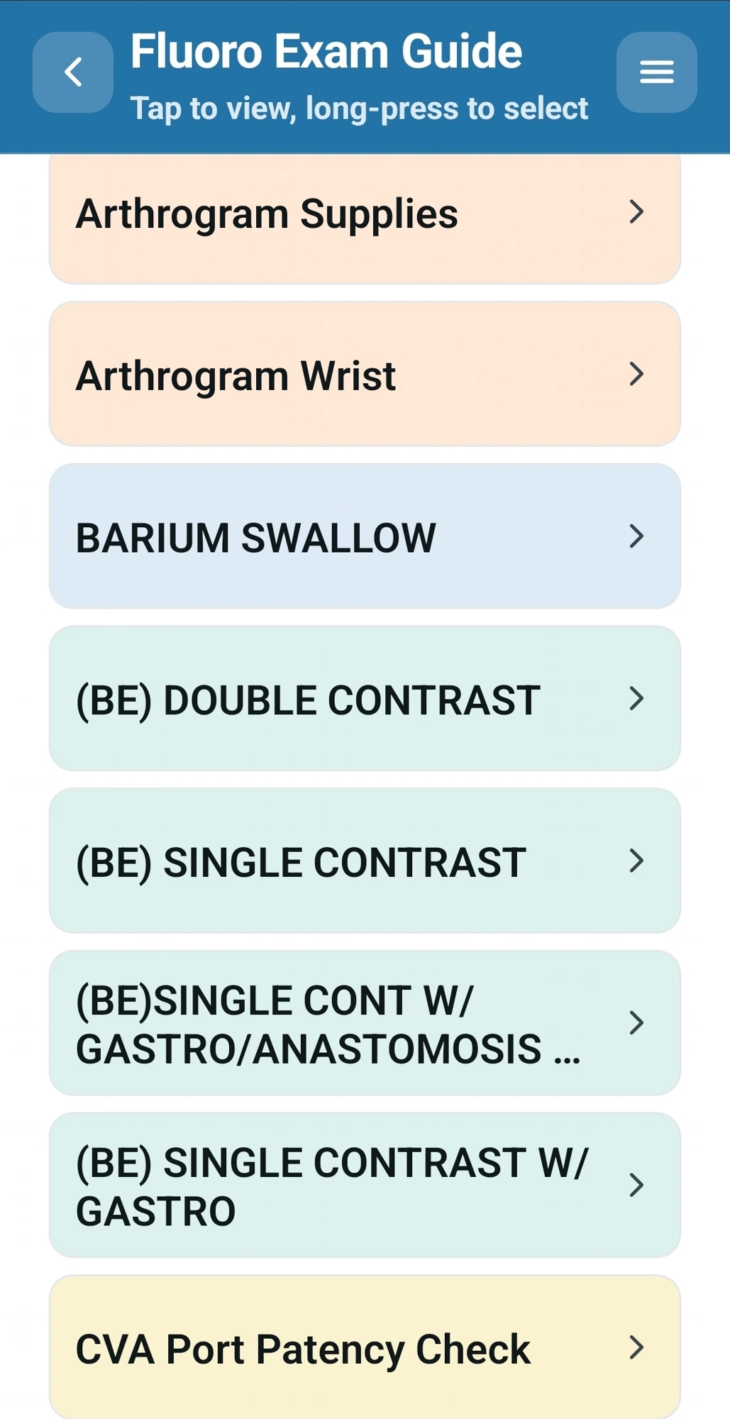 Fluoroscopy exam guide